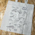 Birds of Yorkshire - Natural, handprinted, illustrated tote bag