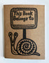 Hand-printed Sketchbook with Snail Design.