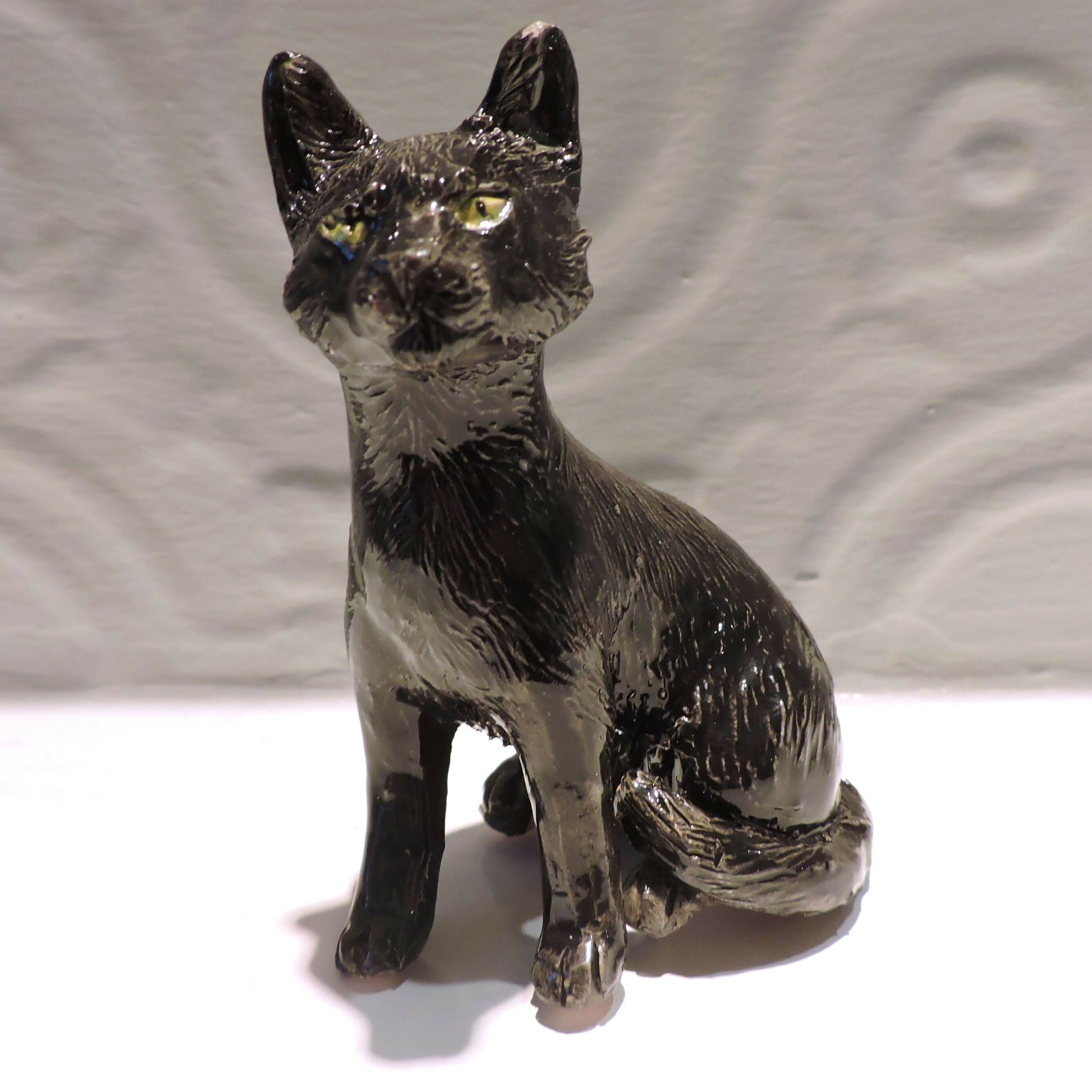 Ceramic Black cat sculpture