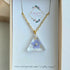 Stainless Steel Real Dried Forget Me Not Flower Necklace