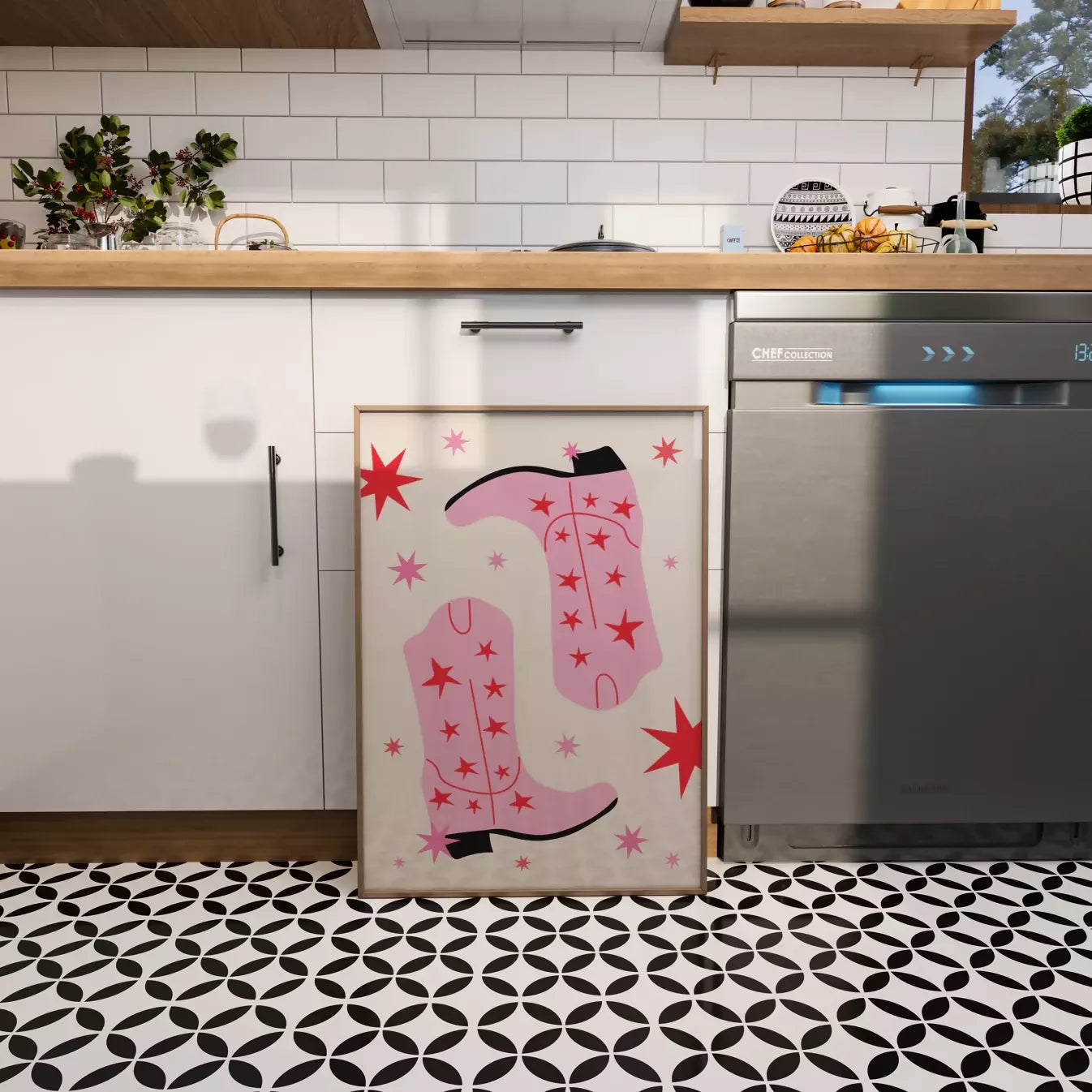 COWBOY BOOTS WALL ART PRINT