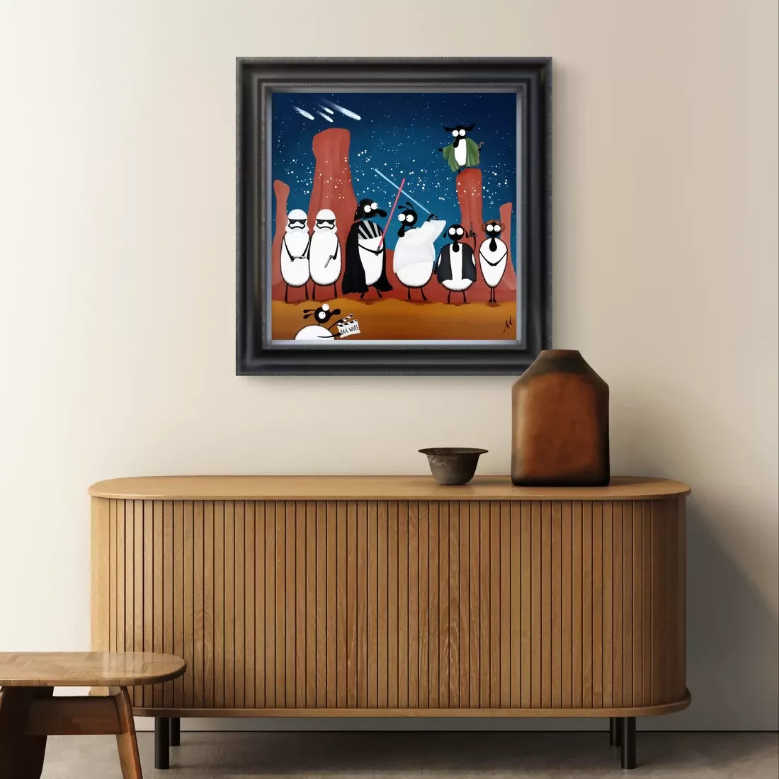 Baa Wars Framed Original Painting