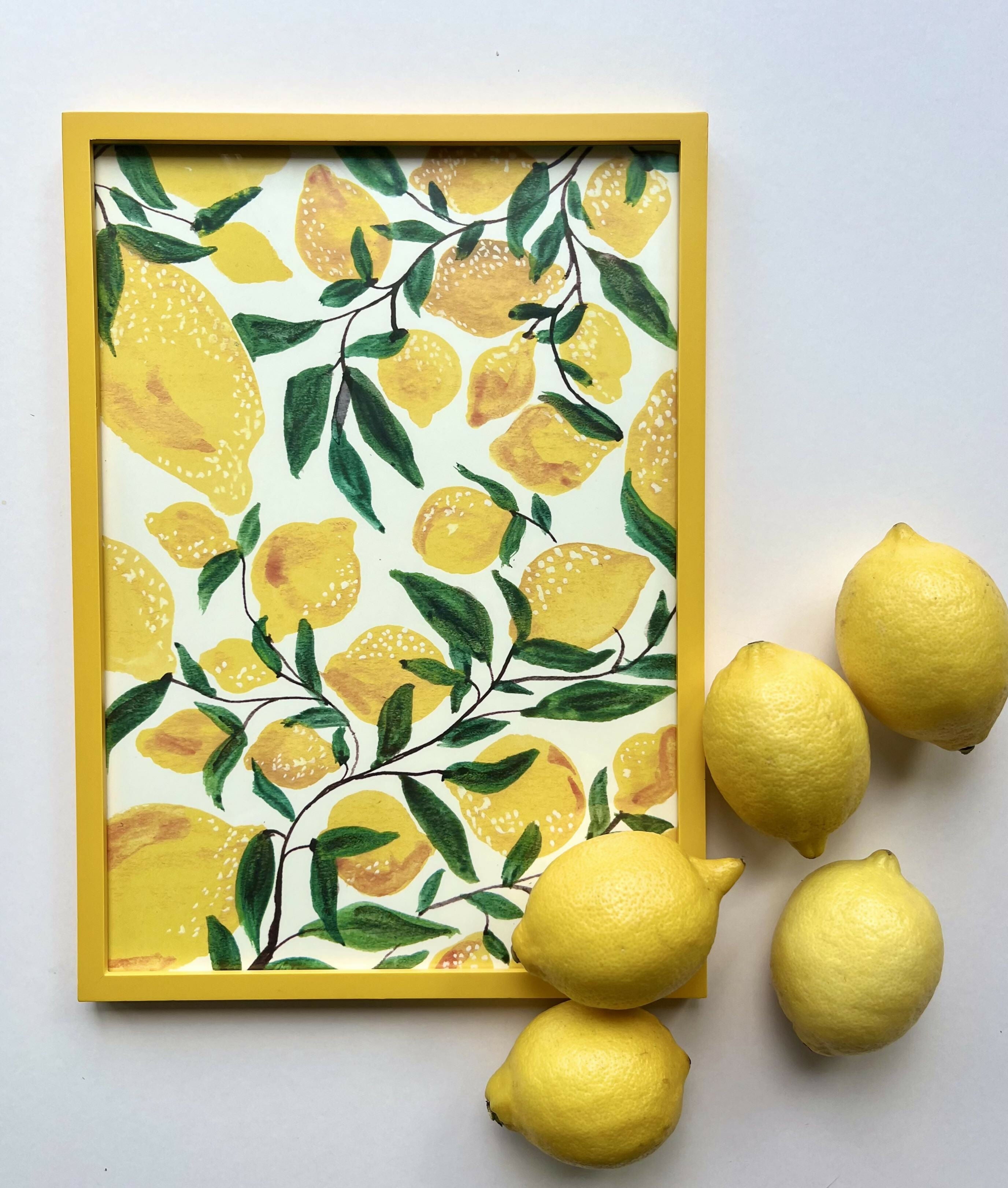 Lemon Print with Yellow Frame (A4)