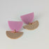 Mauve Pink Tulip Geometric Earrings in Gold or Silver