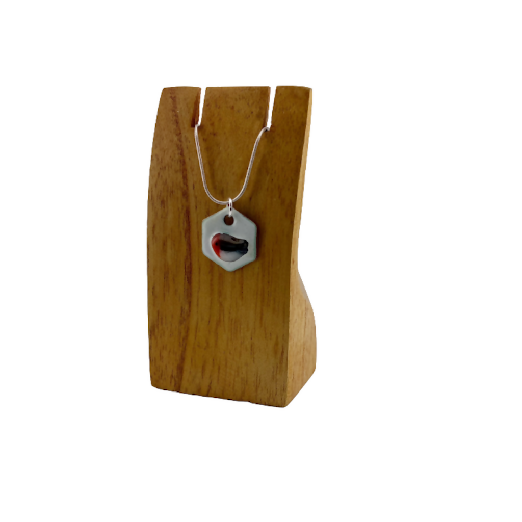 Robin Necklace - Handmade Fused Glass And Enamel Pendant On Sterling Silver Chain