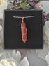 Red Jasper Wire Wrapped Crystal Point Necklace on Sterling Silver Chain