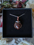 Carnelian Wire Wrapped Crystal Necklace on Sterling Silver Chain
