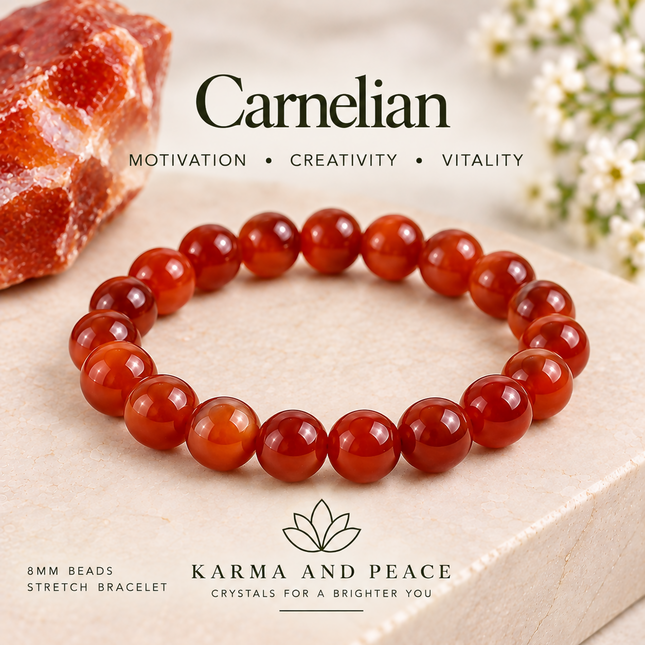 Carnelian Crystal Bracelet