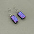 Purple & Pink Crackle Dichroic Fused Glass Dangle Sterling Silver Earrings - Handmade by Jade Tapson Glass.