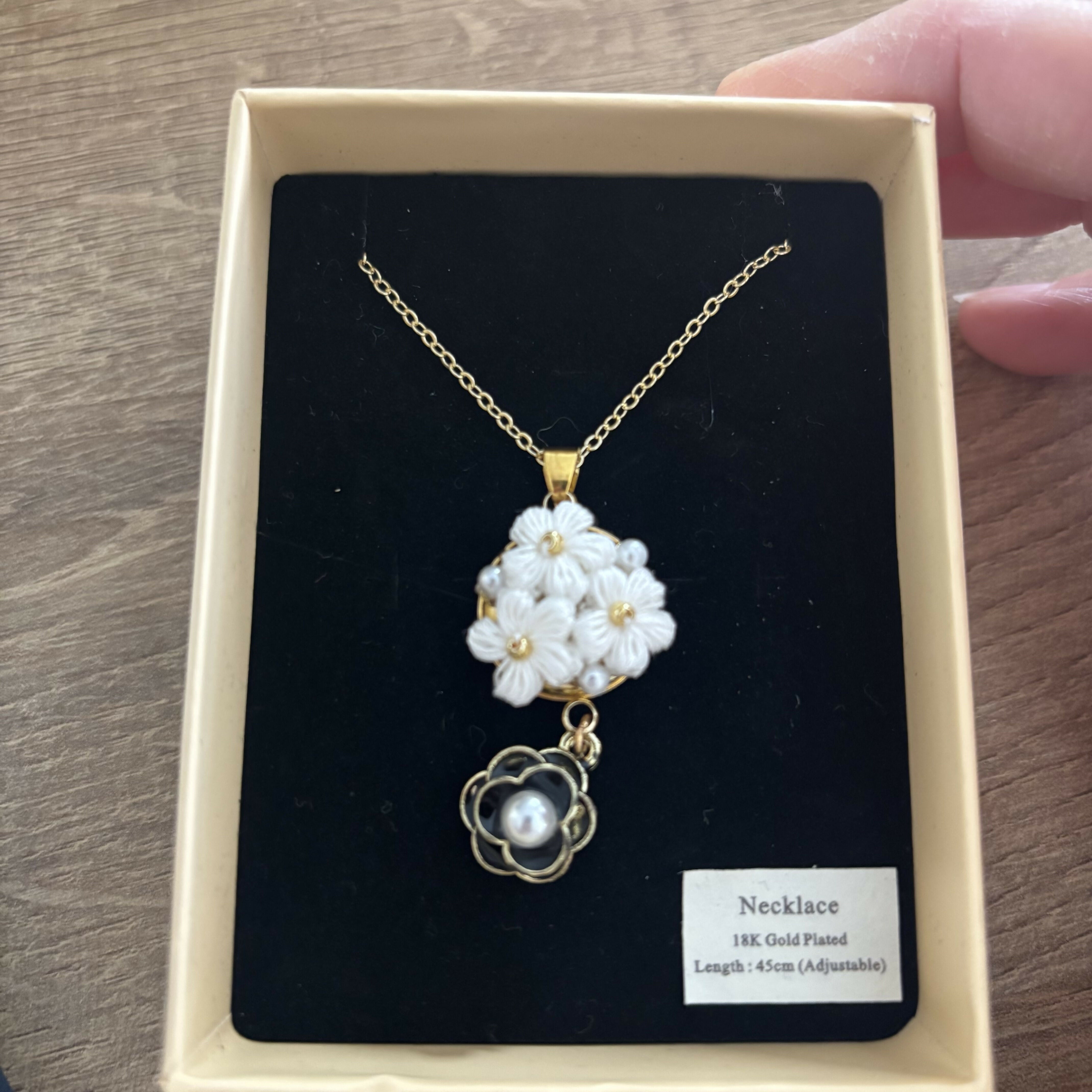 Micro Crochet Flower Necklace