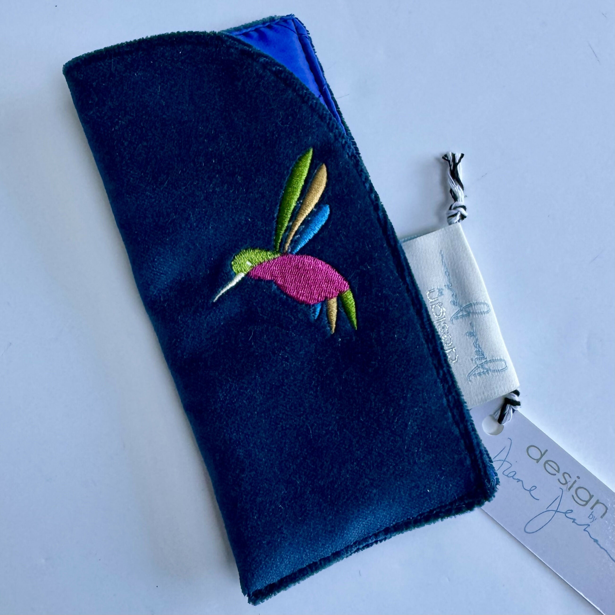 Original Design Embroidered Slip In Glasses Case