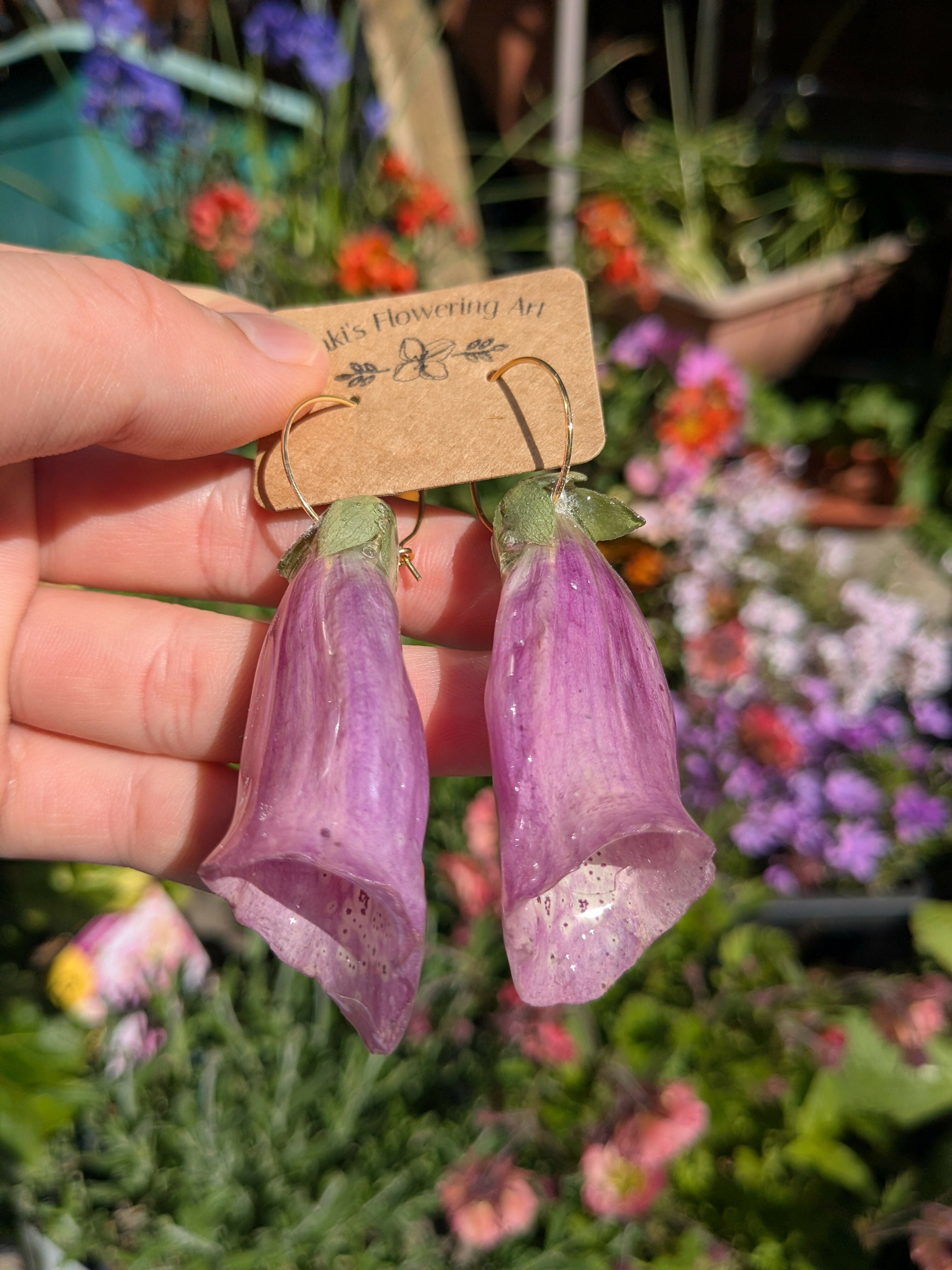 REAL FOXGLOVES EARRINGS