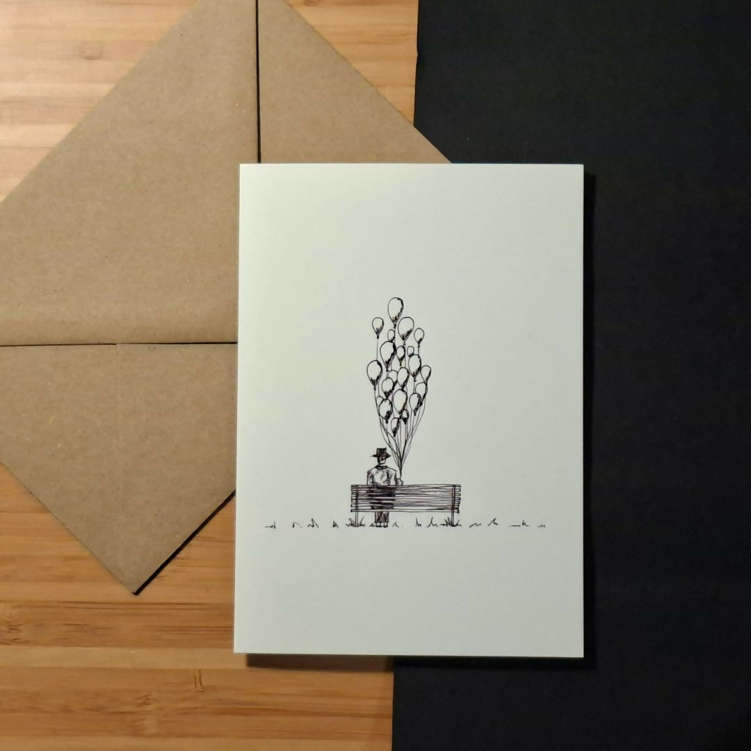 Balloon Man Greetings Card