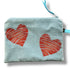 Blue Love Hearts Velvet Zip-Up Pouch