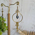 Black Pearl Gold Wire Earrings; Freshwater Baroque Natural Pearl Hammered Brass wire Hoop Dangly Earrings