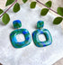 Ocean Dream Collection Square Polymer Clay Earrings