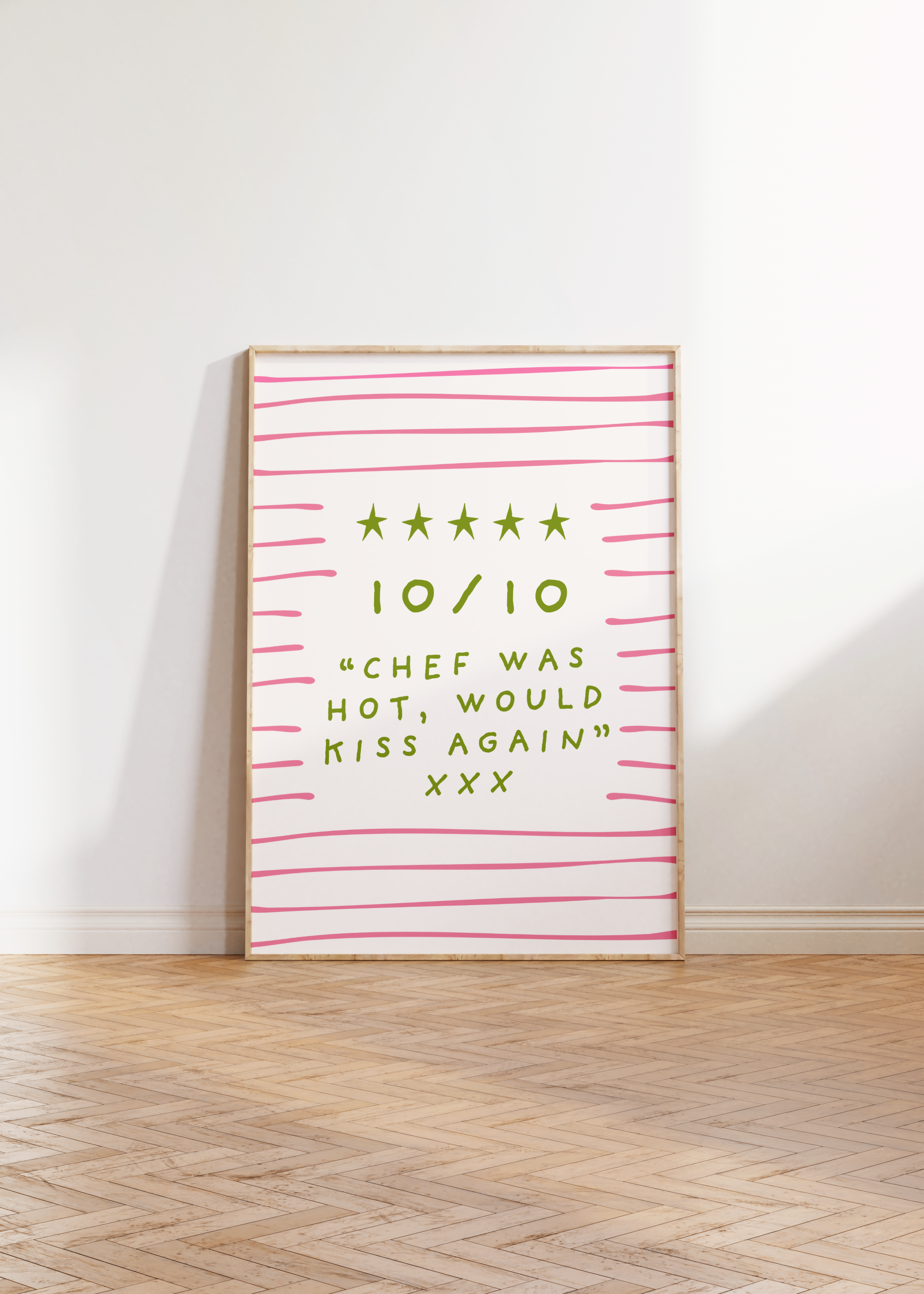 10/10 CHEF WAS HOT KITCHEN WALL ART PRINT