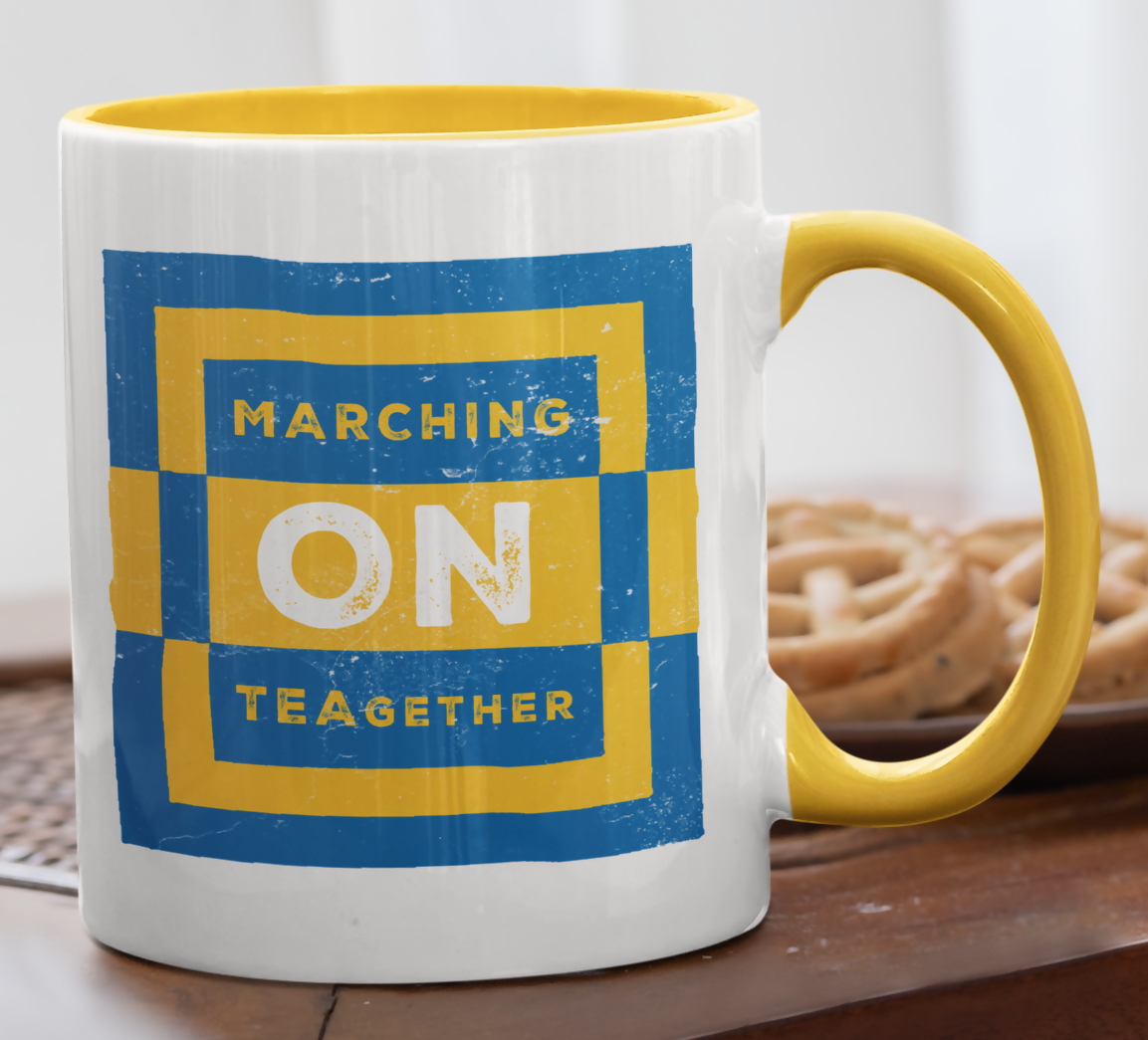 Leeds Rhinos Mug MARCHING ON TEA-GETHER Design