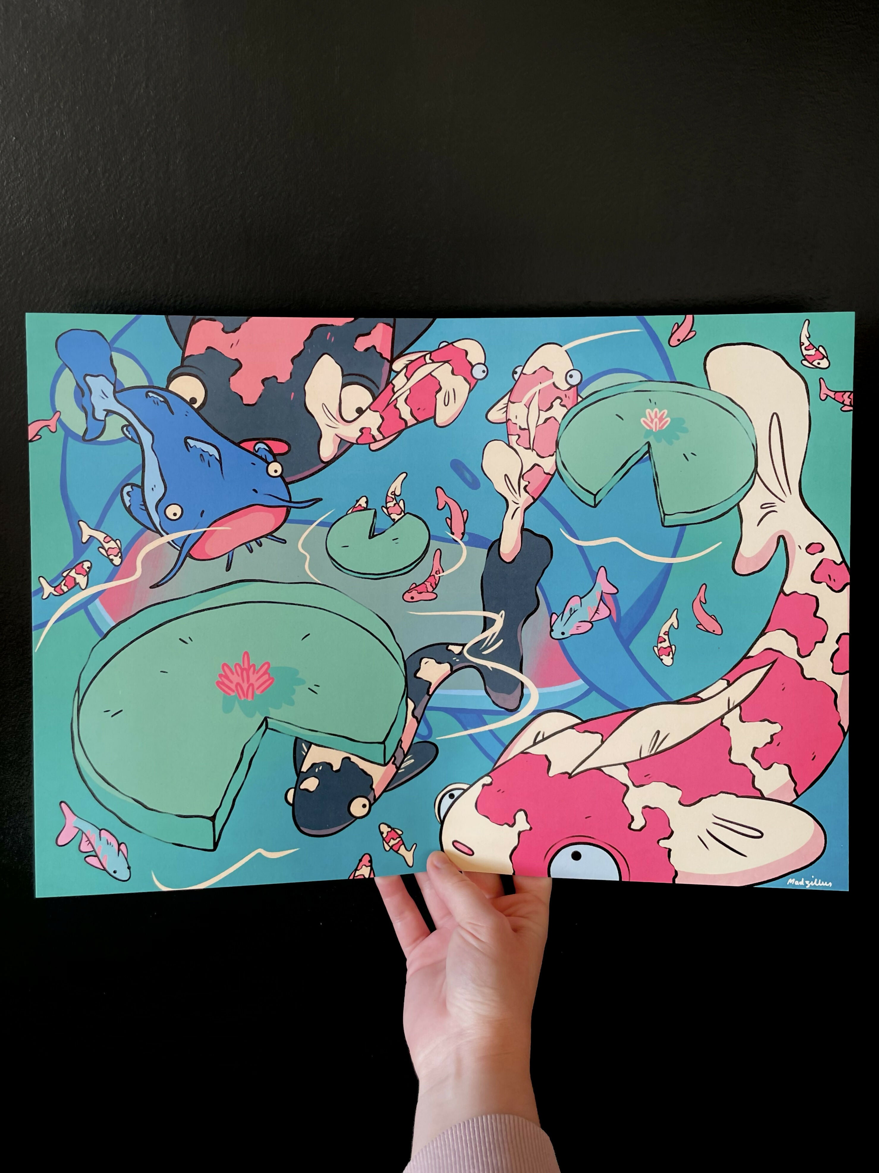 Busy at the Pond A3 Print