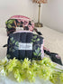 Black Quilted Toiletry Bag with Zipper Handmade in UK