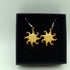 Yellow Enamel with Tangerine Orange Tip Sunburst Earrings