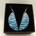 Pale and Dark Blue Striped Enamel Semi Circle Earrings