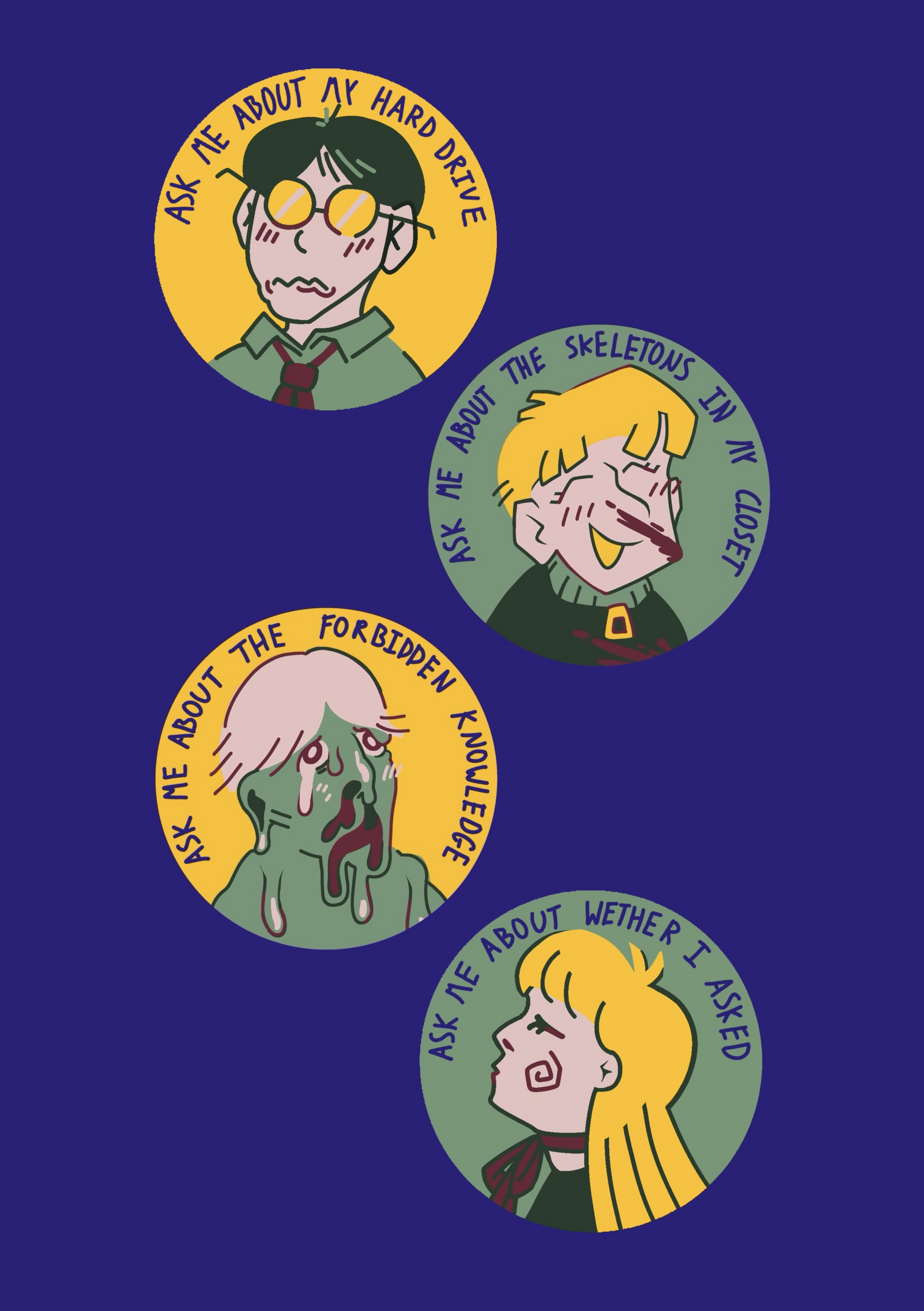 ASK ME ABOUT... - 38mm Pin Badges