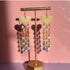 Dangly, Pastel Heart Rainbow Drop Earrings