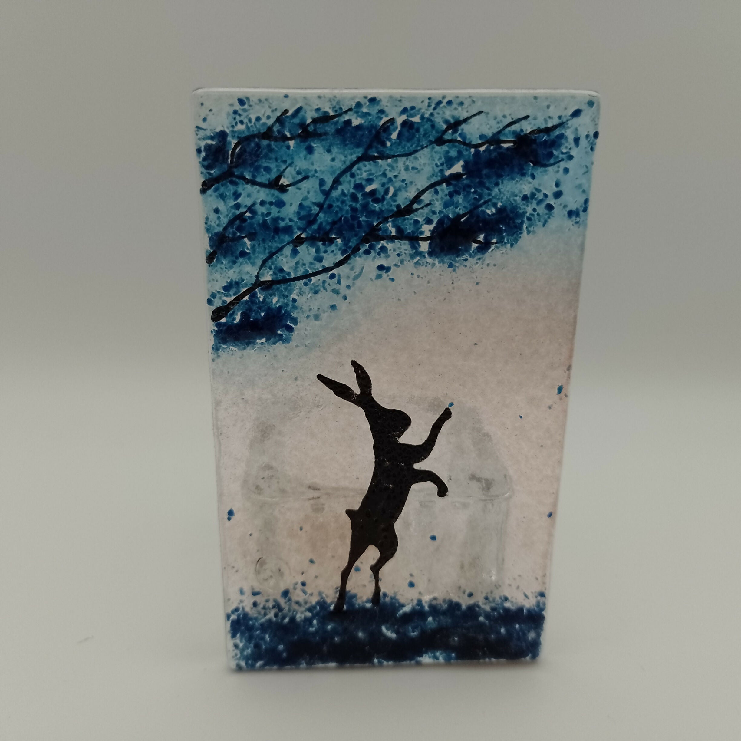 Fused Glass Silhouette Hare Tealight