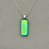 Green Dichroic Glass Necklace and Earrings Set - Sterling Silver, Handmade by Jade Tapson Glass.