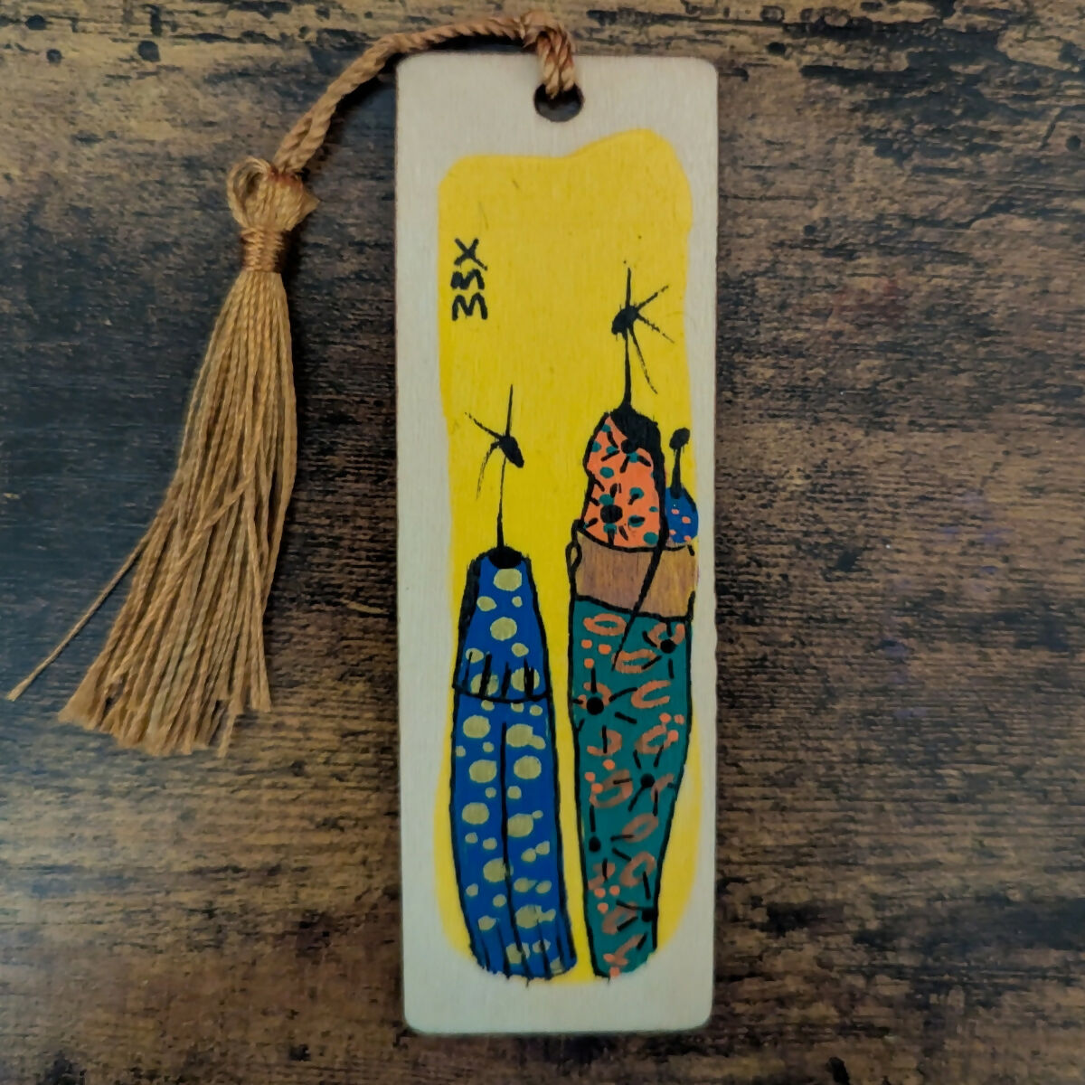 Wooden Hand Painted Bookmark