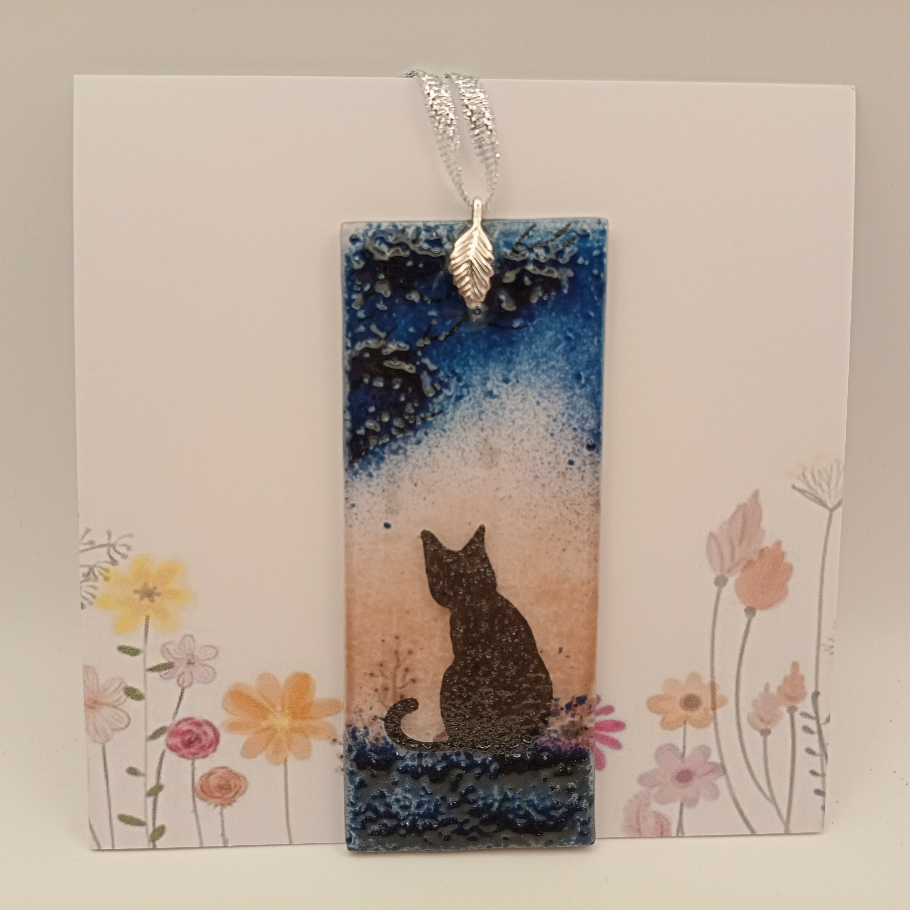 Fused Glass Cat Card