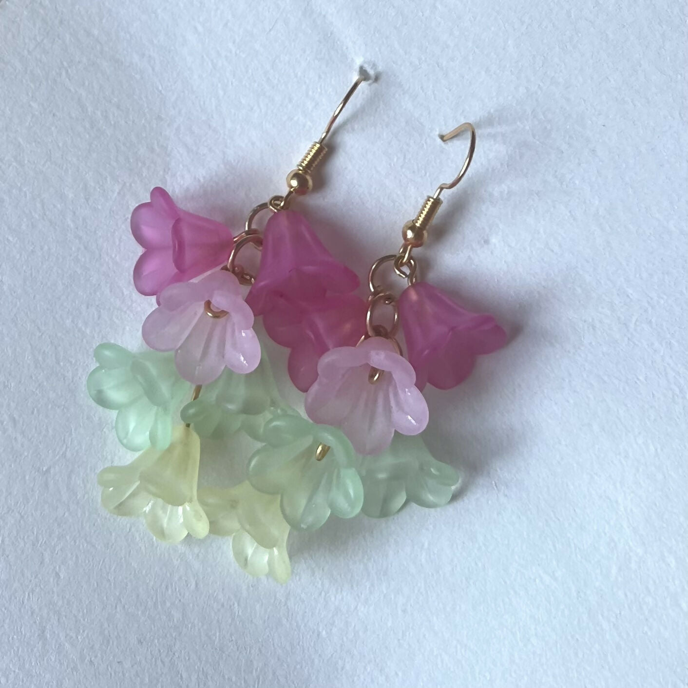 Fairy Garden Multicolour Flower Earrings In Gold