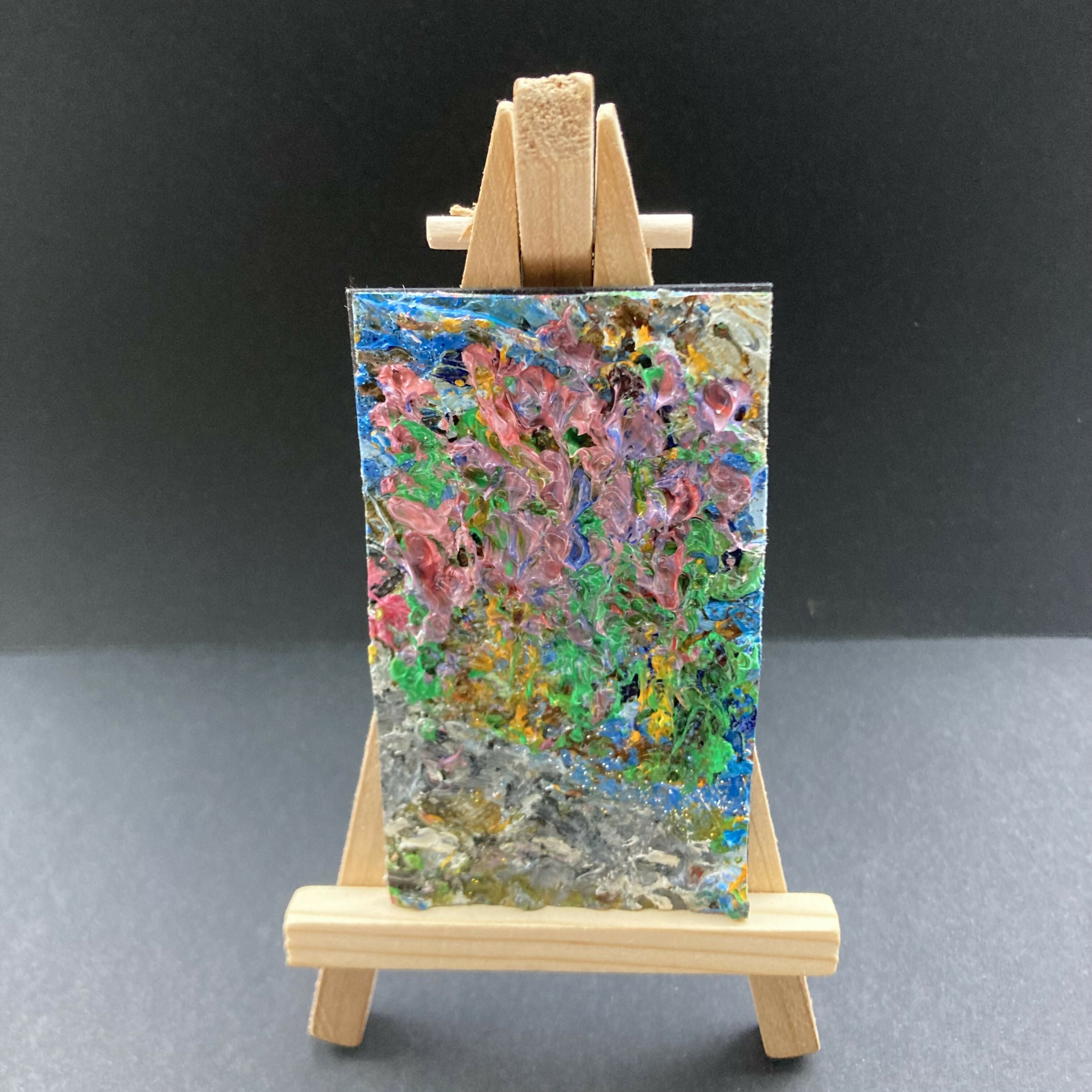 Abstract Heather Oil Painting Mini Canvas Fridge Magnet