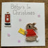 Christmas Card with Crocheted Rabbit Posting letter to Santa.