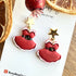 Polymer Clay Christmas Earrings / Handmade Festive Dangles / Xmas Jewellery