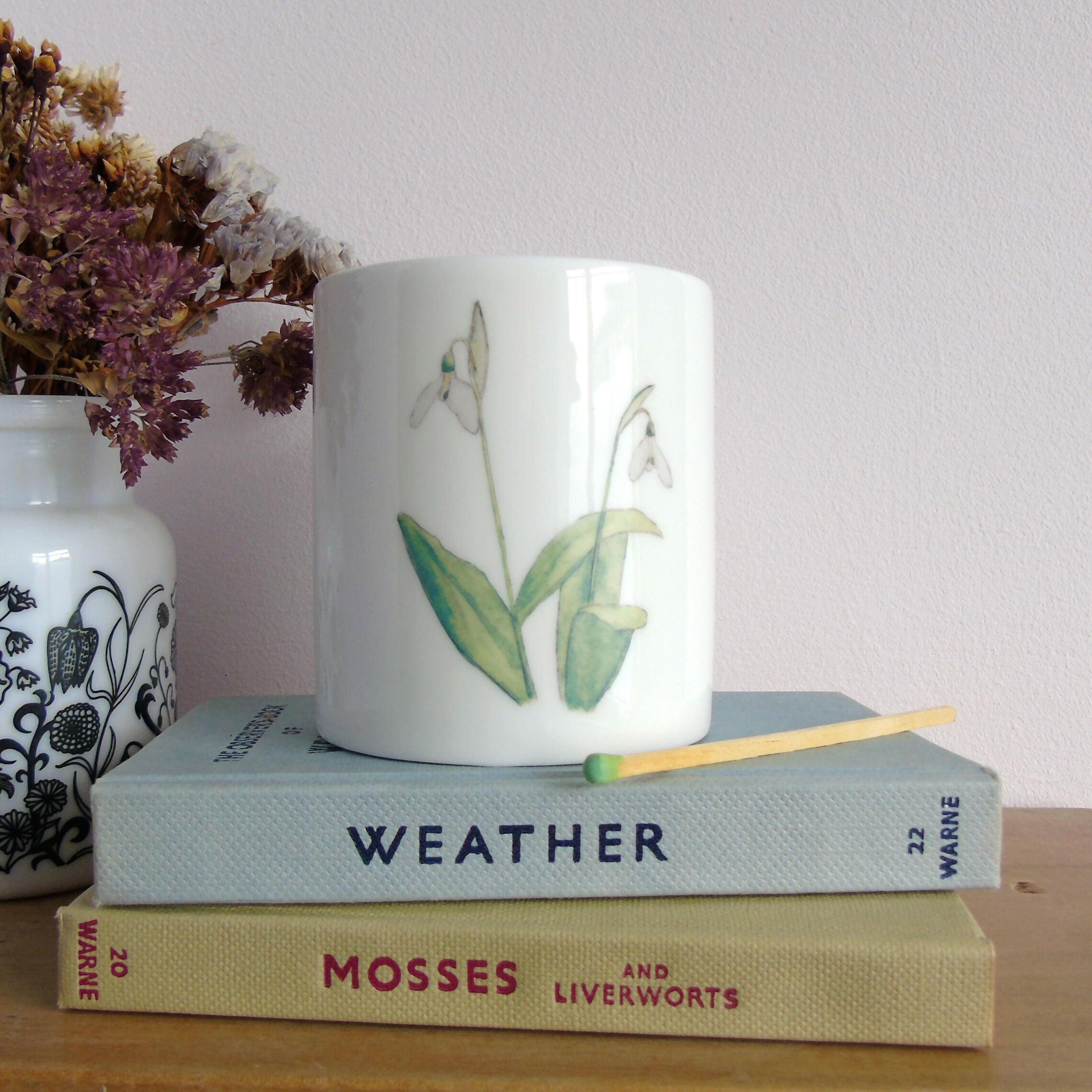 Snowdrops Bone China Candle Holder