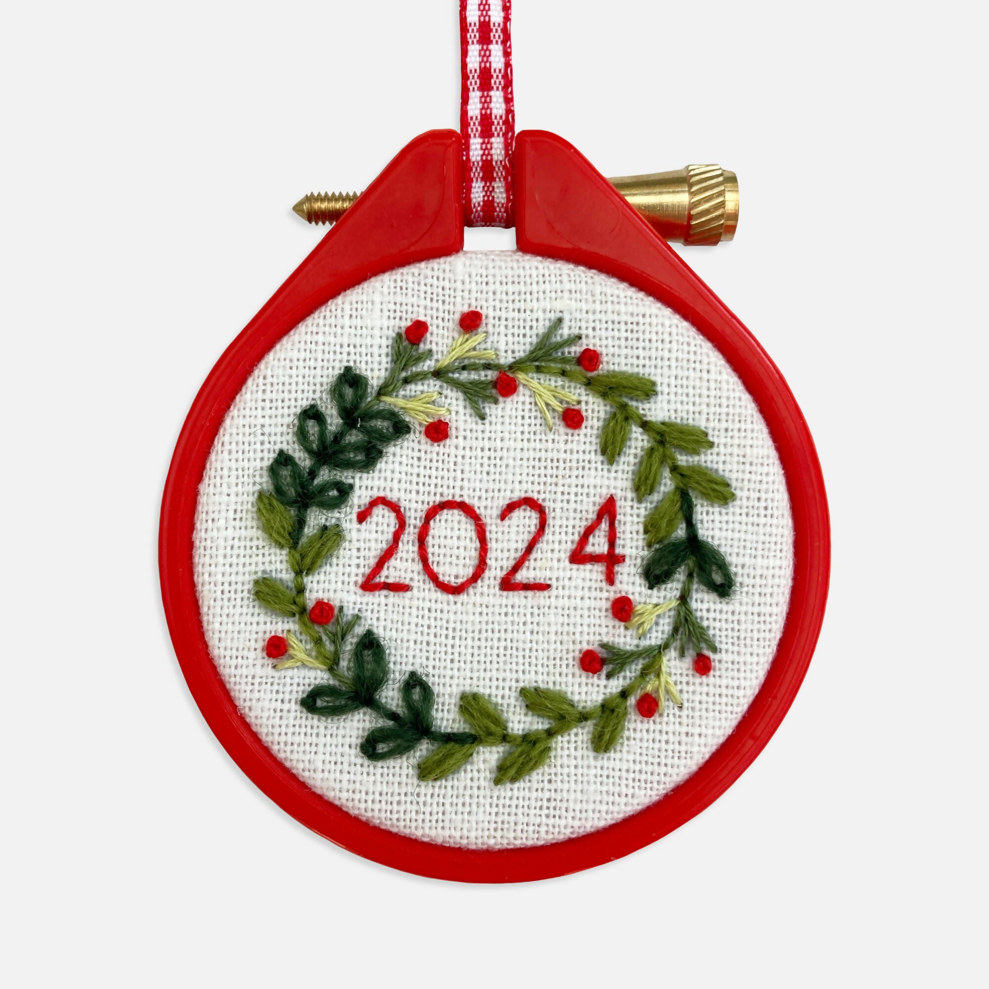 2024 Christmas Decoration Embroidery Kit Red Wreath