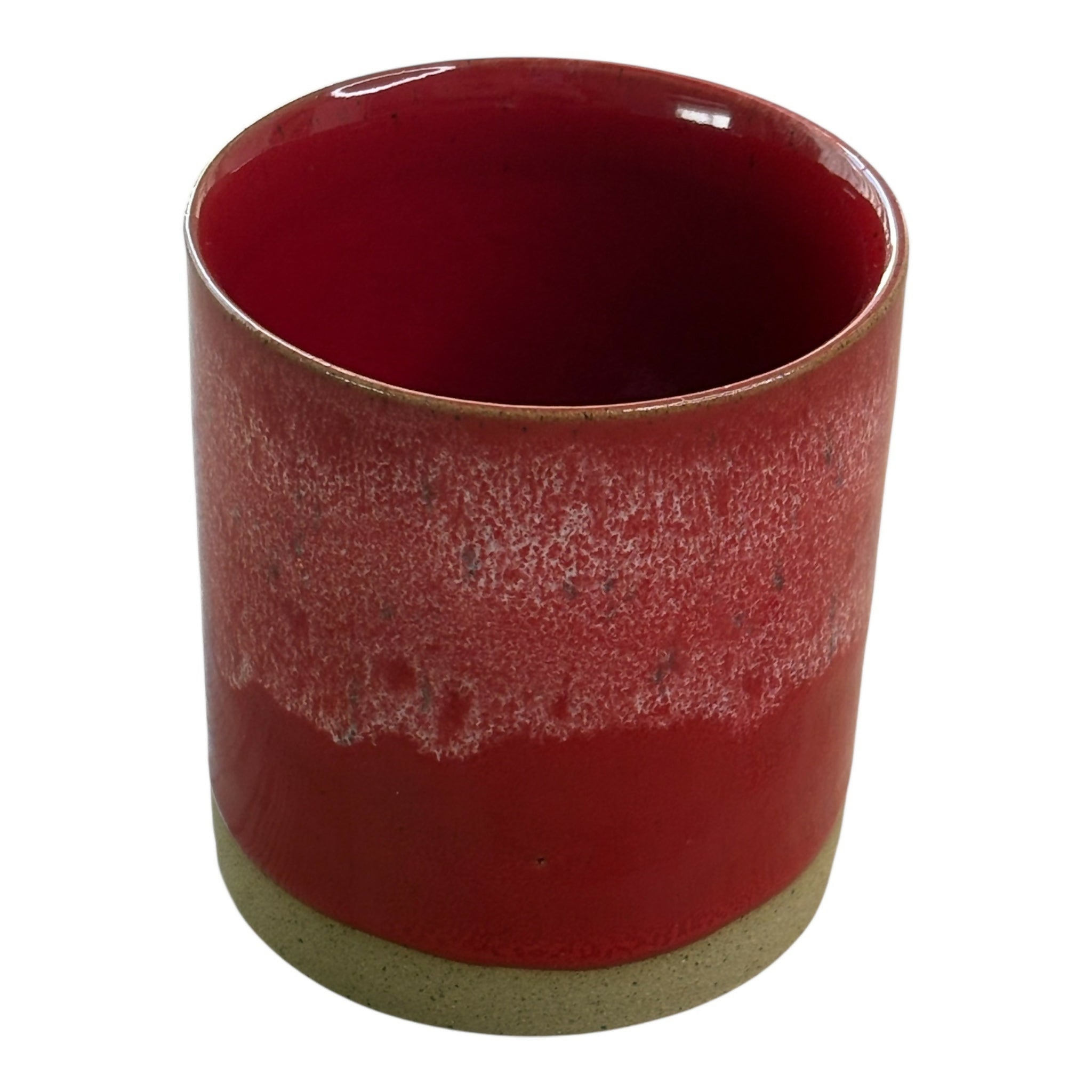 Red & White Stoneware Refillable Candle Pot & Candle Refill