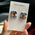 Crystal Embroidery Earrings (Large square)