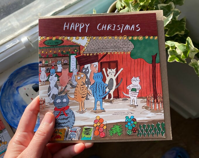 Happy Christmas Cats Card