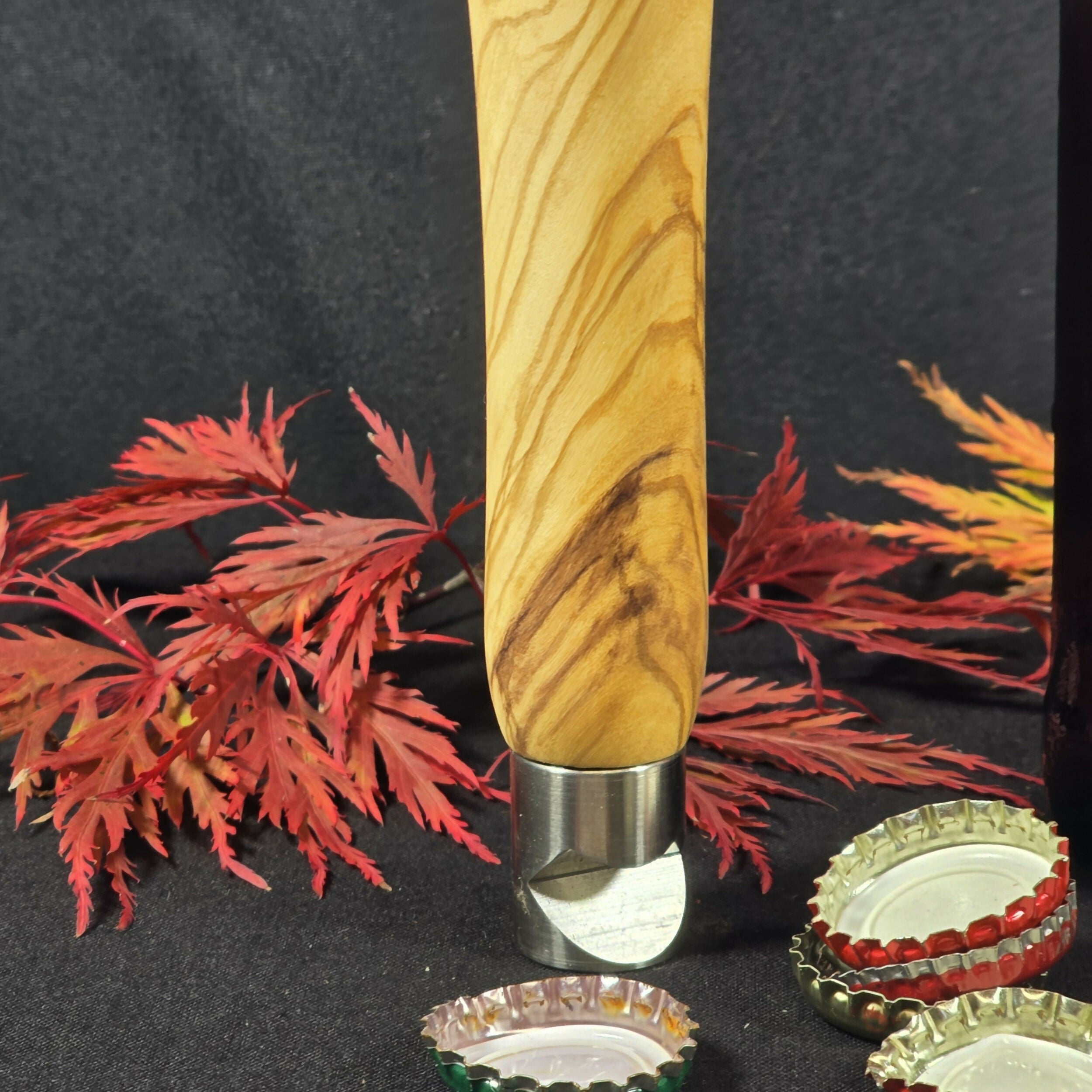 Hand Turned Olive Wood Bottle Opener