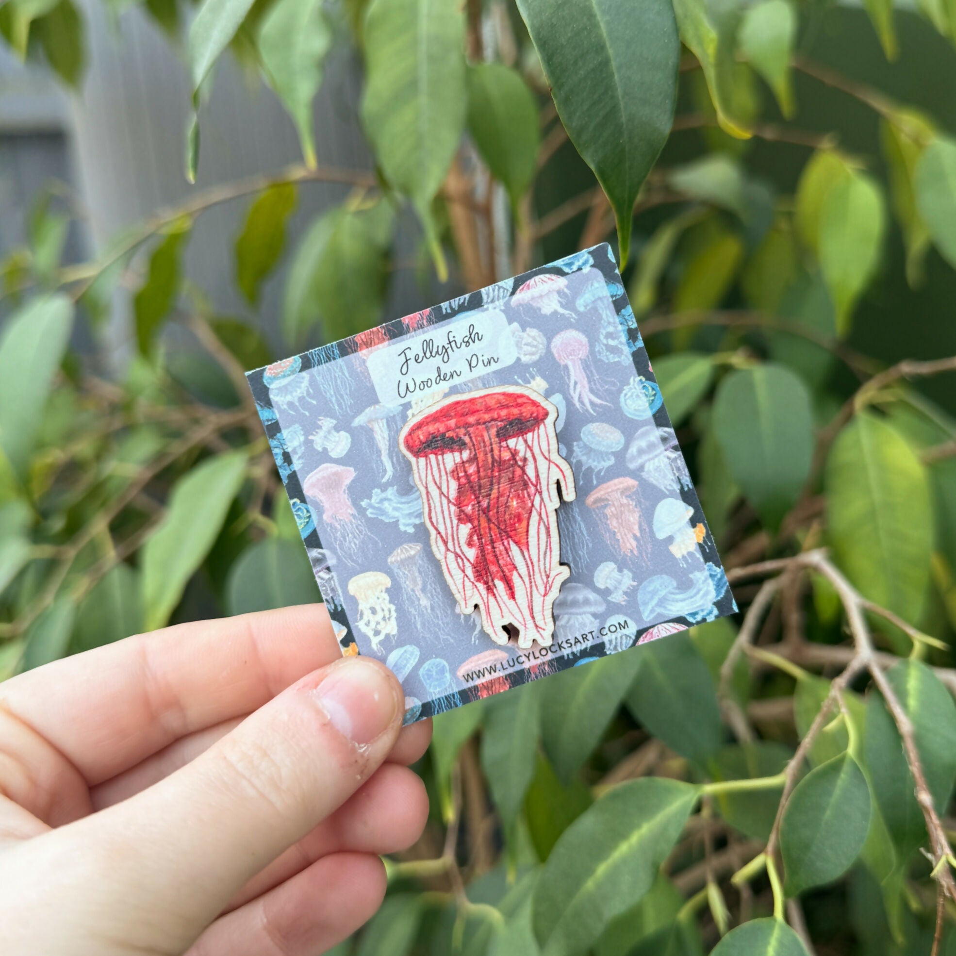 Jellyfish - Lions Mane - Wooden Pin