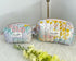 Quilted Toiletry Bag with zipper Meadow Print Handmade in UK