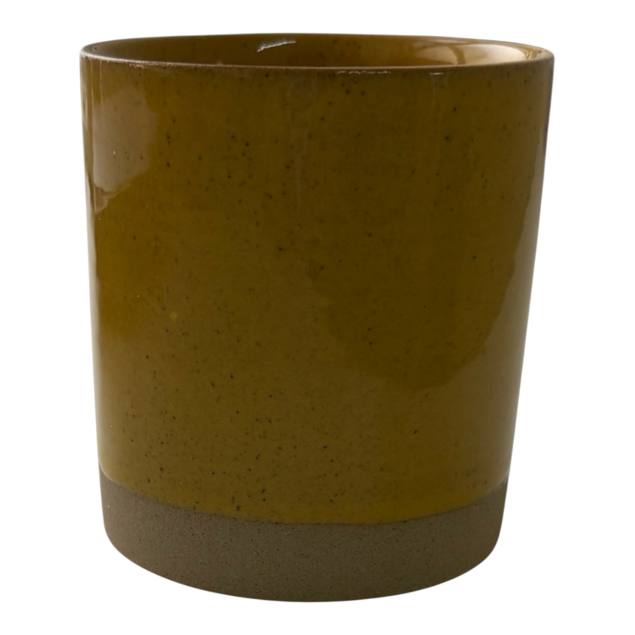 Mustard Stoneware Refillable Candle Pot & Candle Refill