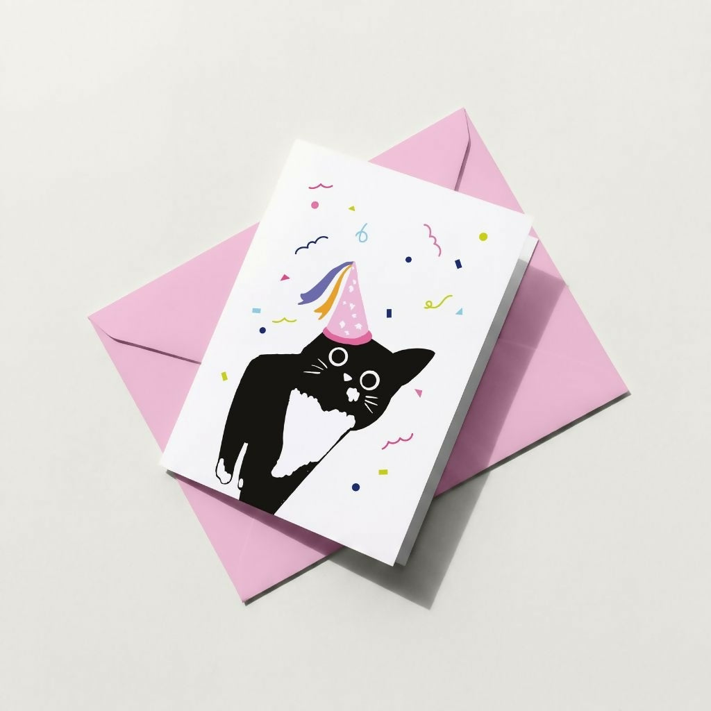 Party Hat Cat Card