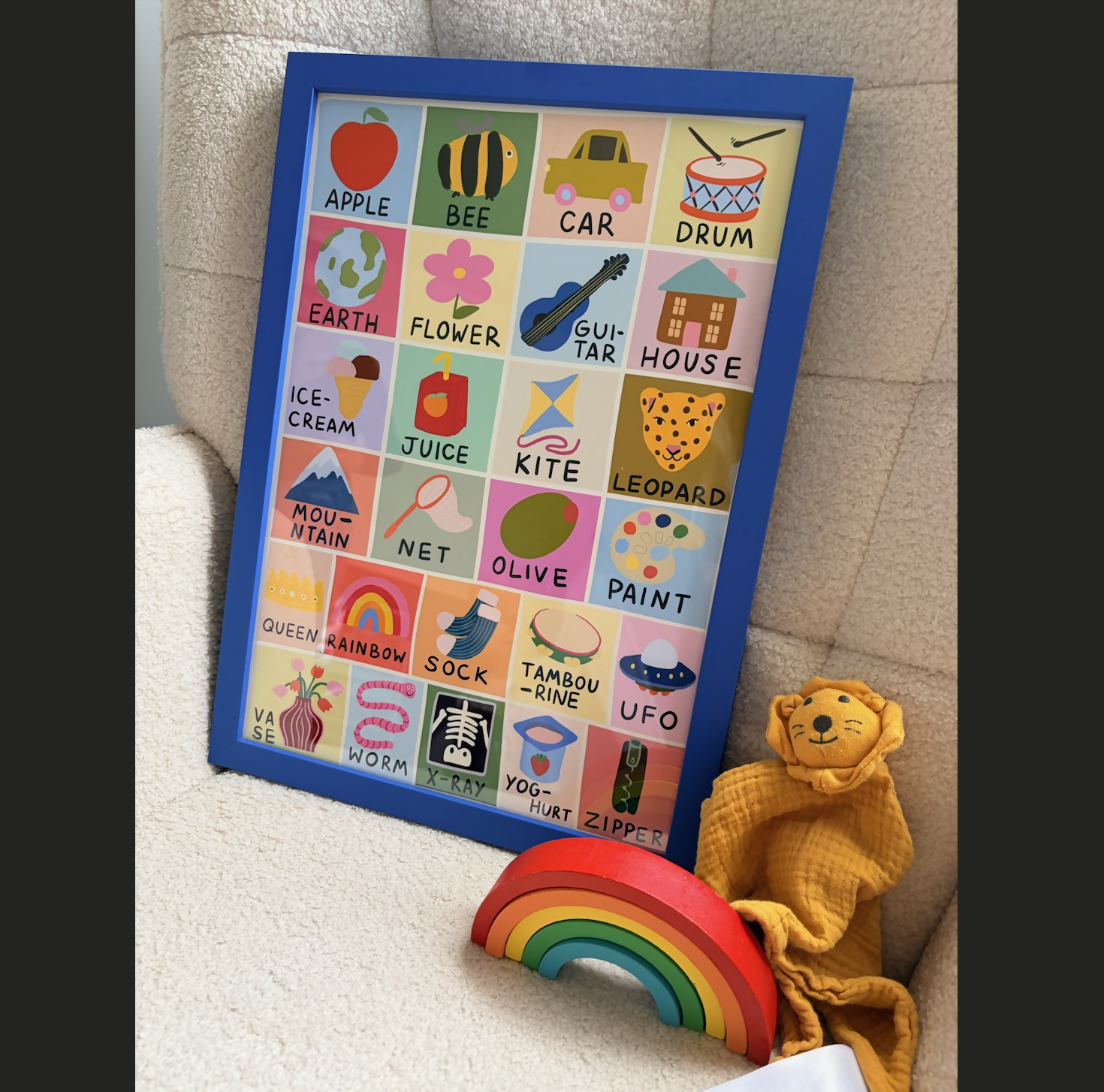 Framed Alphabet Kids A3 Print