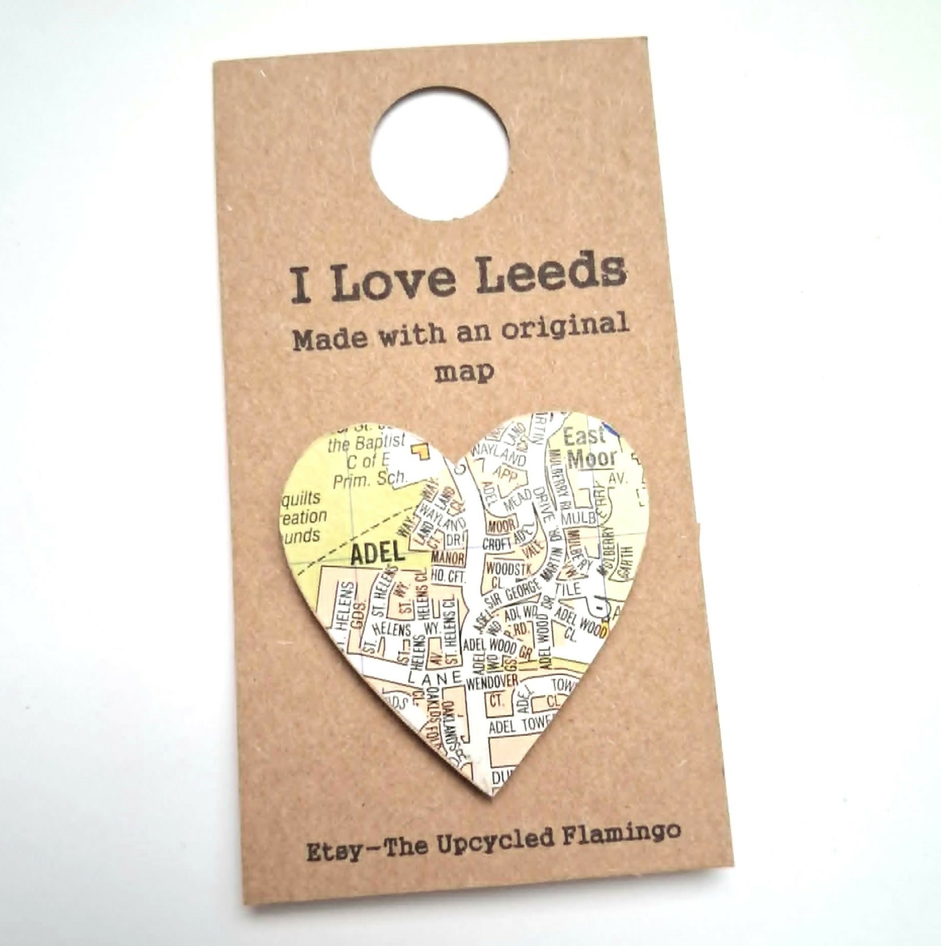 Heart Shaped Adel Leeds Map Magnet