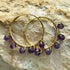 Handmade Gold Vermeil Amethyst Beaded Hoop Earrings