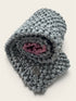 LONG LENGTH , CHUNKY & STRECTCHY UNISEX SCARF - DARK GREY & MAUVE